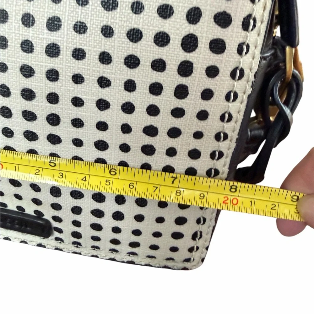 Fossil Black and White Woman’s Campbell Polka Dot Crossbody Bag